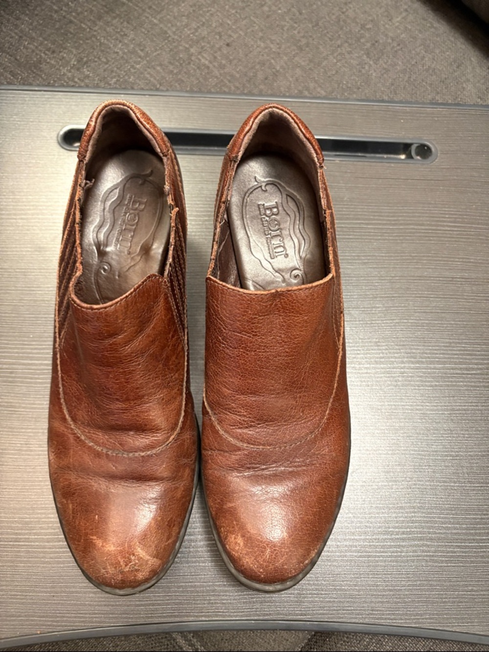 Women's Brown Leather Slip-On Ankle boots - Picture 4 of 6